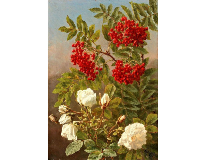 VKZ 358 Anthonie Christensen - Květinové zátiší s růžemi a jeřabinami
