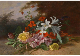 VKZ 383 David Joseph de Noter - Zátiší s růžemi, mečíky a liliemi