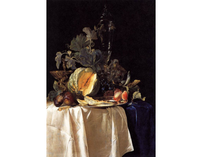 VZ007  Willem van Aelst - Zátiší s ovocem a křišťálovou vázou
