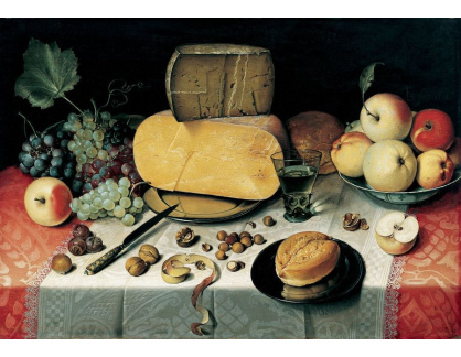 VZ035 Floris van Dyck - Zátiší s ovocem, ořechy a sýrem