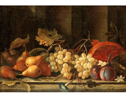 VZ197 Giuseppe Lavagna - Zátiší s hrozny, švestkami a granátovými jablky