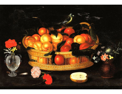 VZ229 Franz Godin - Zátiší s květinami, ptáky a ovocem