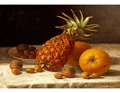 VZ241 John F. Francis - Zátiší s ananasem, pomeranči a ořechy