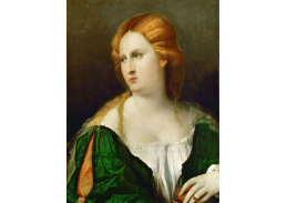 PORT-562 Palma Vecchio - Mladá žena v zelených šatech
