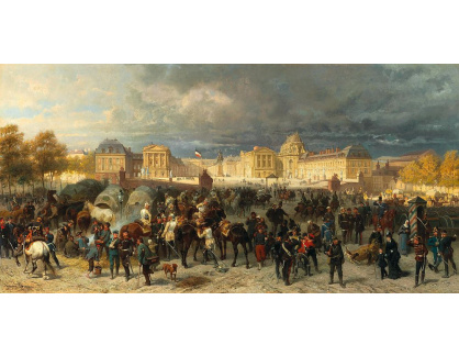DDSO-2470 Louis Braun - Němečtí vojáci na Place d Armes ve Versailles v roce 1871