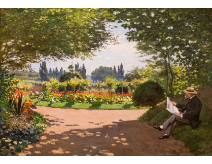 A-313 Claude Monet - Adolphe Monet v zahradě Le Coteau v Sainte-Adresse