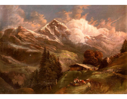 A-677 Gustav Barbarini - Vysokohorská pastvina s výhledem na alpské vrcholy