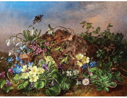 A-1134 Theodor Petter - Jarní květiny s čmelákem