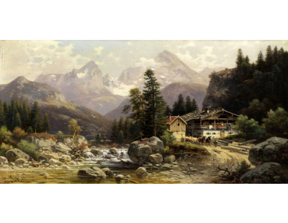 A-1254 Ludwig Sckell - Alpská krajina s mlýnem