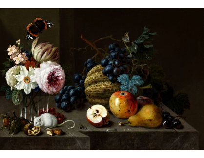 A-1347 Johann Amandus Winck - Květiny a ovoce s motýly a myší