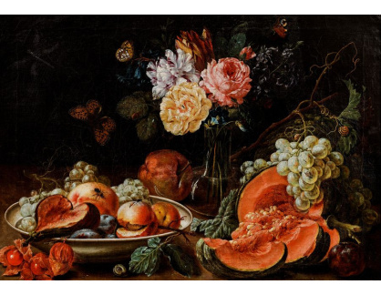 A-1349 Johann Amandus Winck - Ovocné zátiší s květinami a hmyzem