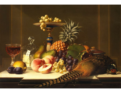 A-1359 Johann Wilhelm Preyer - Velké ovocné zátiší s bažantem a sklenicí na víno