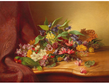 A-1497 Adele Schuster - Květiny s papouškem