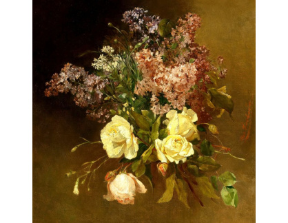 A-1603 Josephine Swoboda - Kytice s šeříky a růžemi