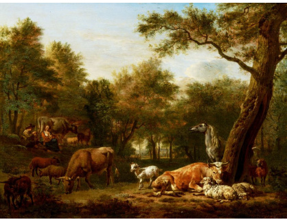 A-1628 Aelbert Cuyp - Zalesněná krajina s dobytkem