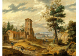 A-1733 Isaac van Oosten - Strážní věž s kozami
