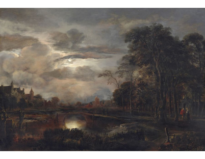 A-1879 Aert van der Neer - Měsíční krajina s mostem