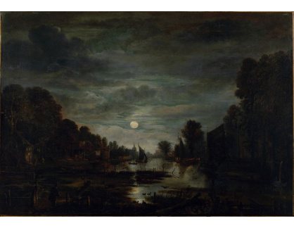 A-1881 Aert van der Neer - Říční krajina v měsíčním světle