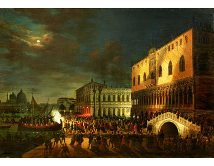 A-2126 Giovanni Grubas - Noční festival na Piazzettě v Benátkách
