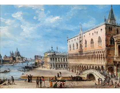 A-2128 Giovanni Grubas - Riva degli Schiavoni s Palazzo Ducale v Benátkách