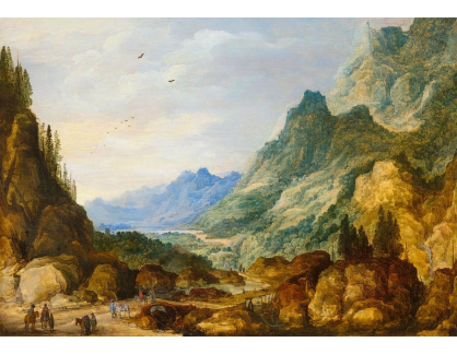 A-2248 Jan Brueghel a Joos de Momper  - Široká horská krajina s postavami
