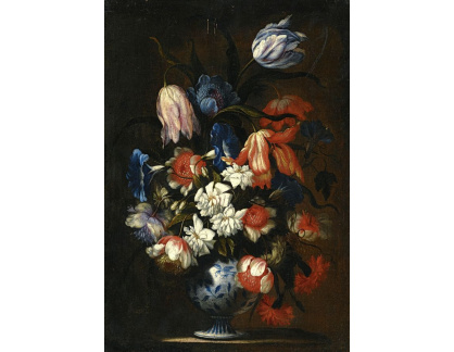 DDSO-4383 Francesco Mantovani - Zátiší s tulipány, karafiáty a dalšími květinami
