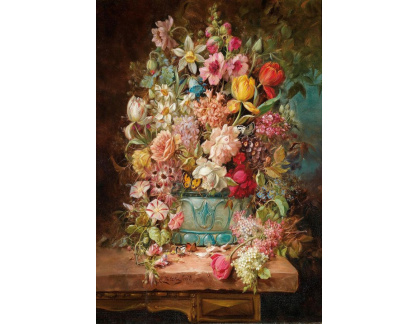 DDSO-4398 Charles Henry Slater - Zátiší s květinami na mramorovém stole