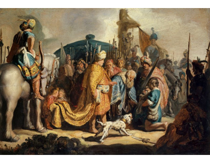 A-2484 Rembrandt - David předává Goliášovu hlavu králi Saulovi