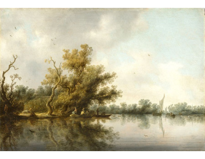 A-2498 Salomon van Ruysdael - Břeh řeky se starými stromy
