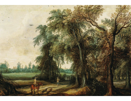 A-2539 Willem van den Bundel - Lesní krajina s lovci