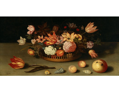 A-2563 Ambrosius Bosschaert - Květiny v košíku s ovocem