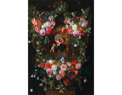 DDSO-4415 Jan van Kessel - Věnec z květin kolem svaté rodiny
