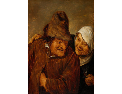 A-2765 David Teniers - Dva rolníci se sklenkou vína
