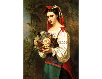 A-2778 Etien Adolphe Piota - Dívka s košíkem růží