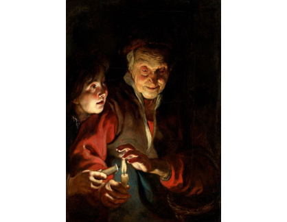A-2945 Peter Paul Rubens - Stará žena a chlapec se svíčkami