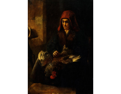 A-2955 Rembrandt - Stará žena při škubání slepice