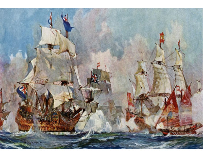 A-3047 Charles Edward Dixon - HMS Prince George v bitvě o Malagu roku 1682