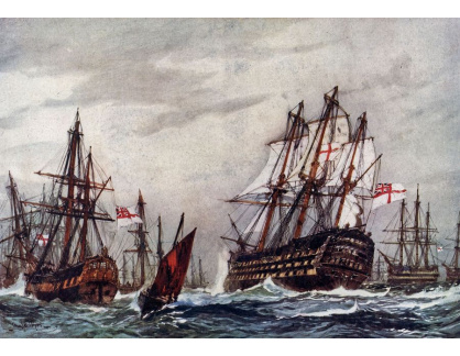 A-3053 Charles Edward Dixon - HMS Victory po vítězství u Trafalgaru