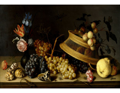 DDSO-4492 Balthasar van der Ast - Zátiší s hroznovým vínem a květinami