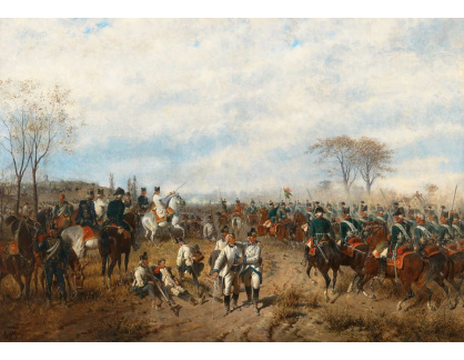 A-3984 August Ritter von Maly - Arcivévoda Karel Rakousko-těšínský vede bitvu u Aldenhovenu 1. března 1793
