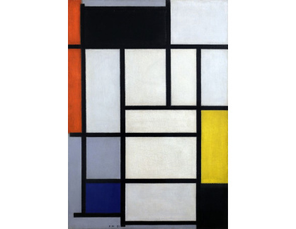 A-4955 Piet Mondrian - Kompozice s červenou, černou, žlutou, modrou a šedou