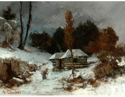 A-5117 Gustave Courbet - Postava v zasněžené krajině