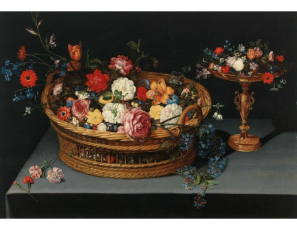 A-5411 Jan Brueghel - Smíšené květiny v košíku