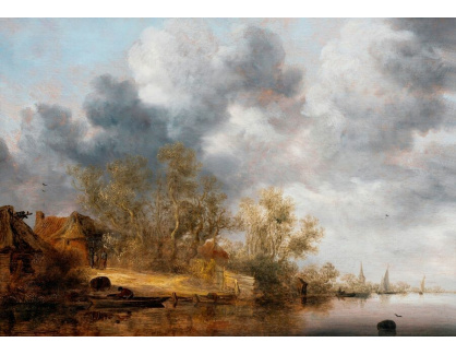 A-5542 Salomon van Ruysdael - Nizozemský břeh řeky