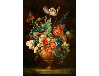 A-5784 Neznámý autor - Tulipány, růže a jiné květiny ve váze