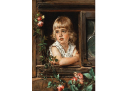 A-5788 Norbert Schrödl - Dívka u okna obklopená růžemi