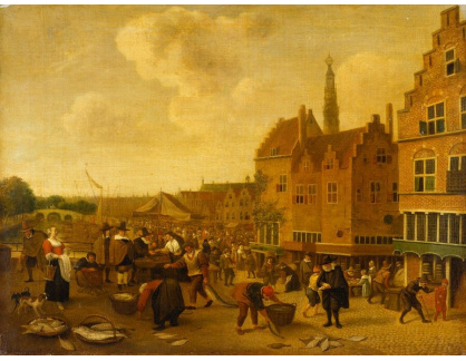 A-7015 Jan Steen - Rybí trh v Leidenu