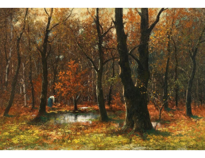 A-7290 Carl Eduard Onken - Sběr dřeva v podzimním lese