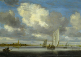 A-7684 Salomon van Ruysdael - Rybářské plachetnice pod širým nebem