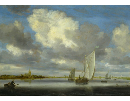 A-7684 Salomon van Ruysdael - Rybářské plachetnice pod širým nebem
